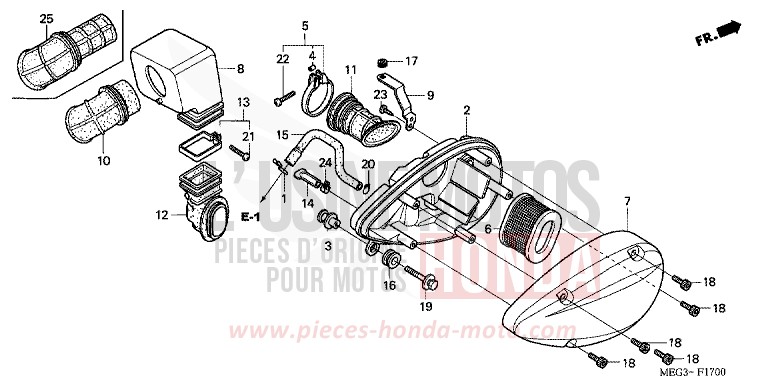 AIR CLEANER for Shadow Aero GRAPHITE BLACK (NHB01) from 2006